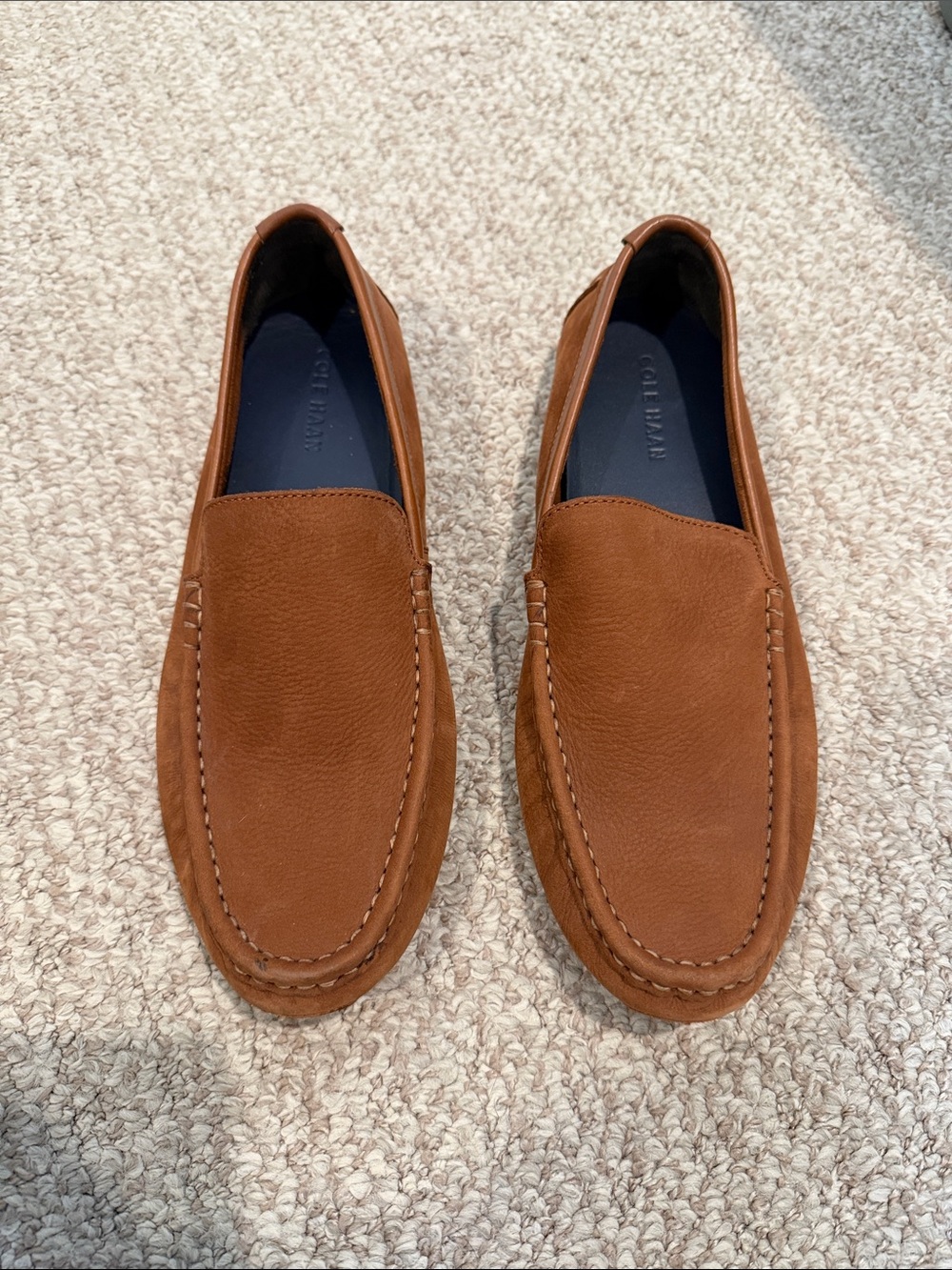 Cole Haan Men’s Tan Brown Leather Slip-On Loafers